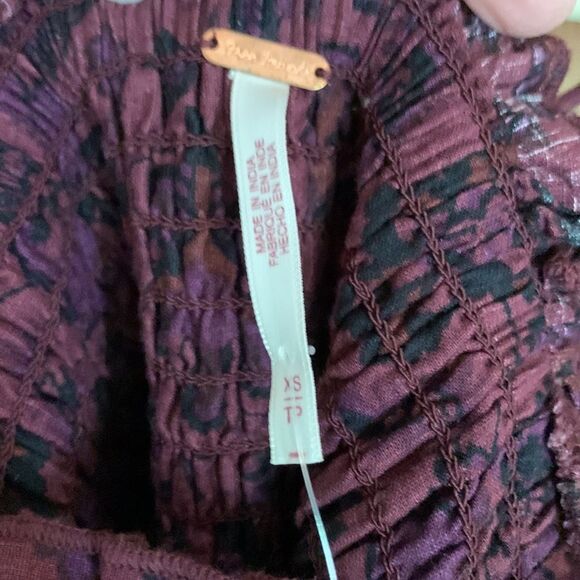 Free People Smock It to Me purple smocked mini dress NWT - Picture 11 of 12